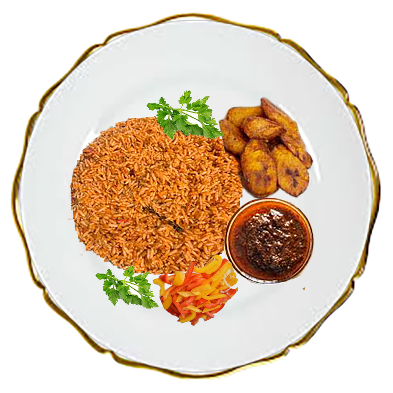 Jollof with your choice of Poultry, Fish, or Meat