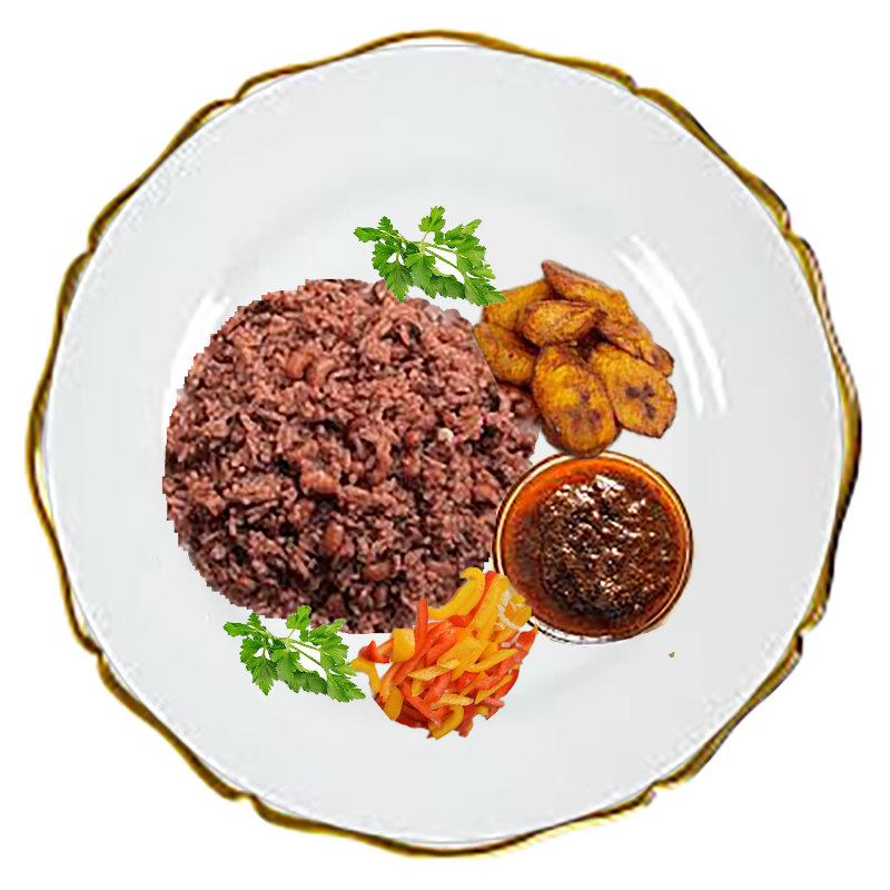 Waakye with your choice of Poultry, Fish, or Meat